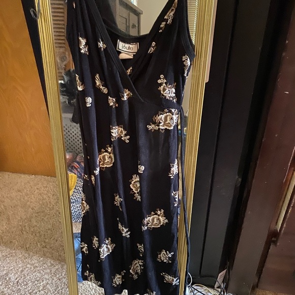 Black with brown and cream flowers dress. - Picture 1 of 1